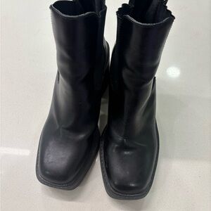 Chunky Black Heeled Boots